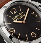 Panerai - Luminor 1950 3 Days Acciaio 47mm Stainless Steel and Leather Watch - Black