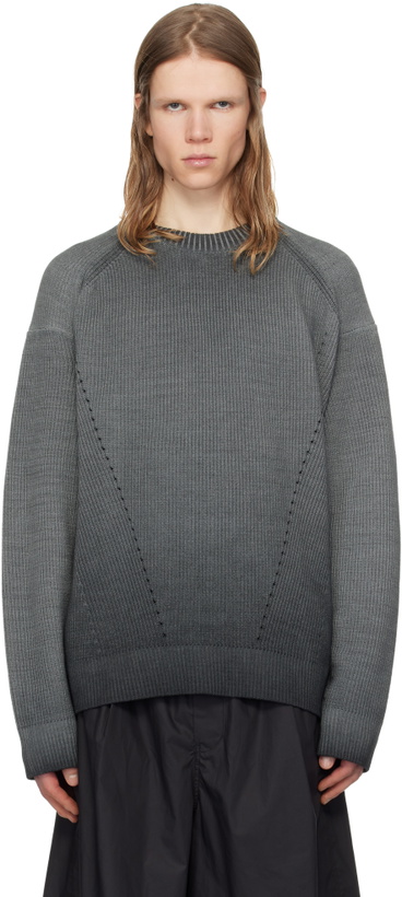 Photo: Juun.J Gray Cotton Dyed Sweater