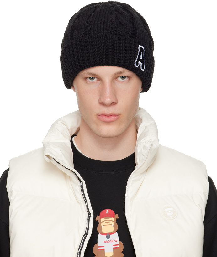 Photo: AAPE by A Bathing Ape Black Logo Beanie