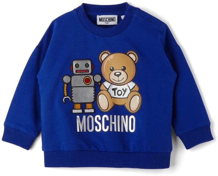 Photo: Moschino Baby Blue Robot Teddy Bear Sweatshirt