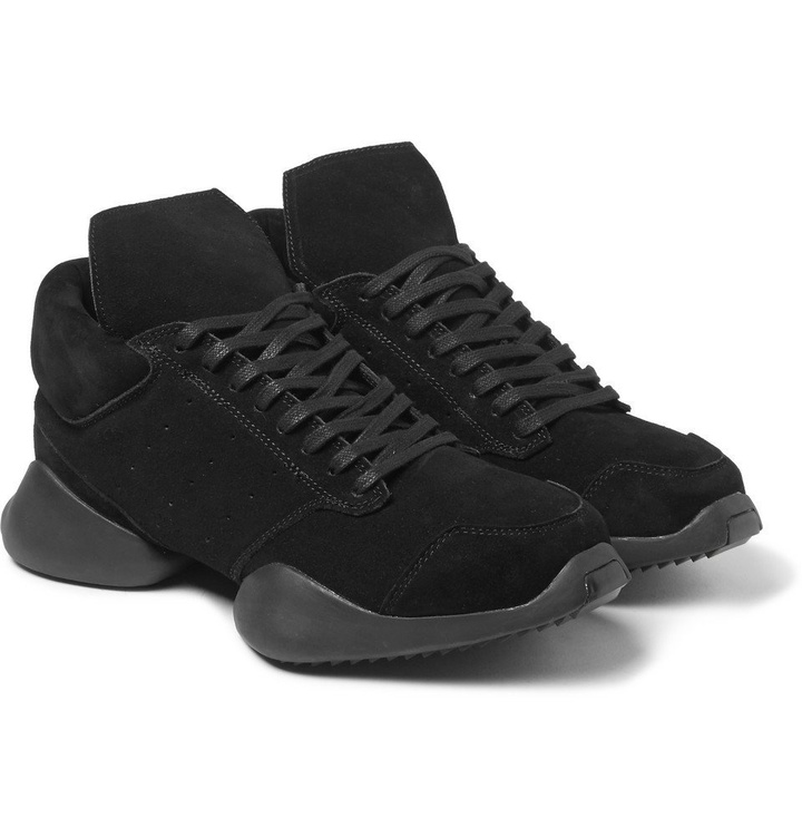 Photo: Rick Owens - adidas Suede Sneakers - Black