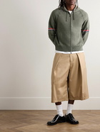 Thom Browne - Striped Cashmere Zip-Up Hoodie - Green