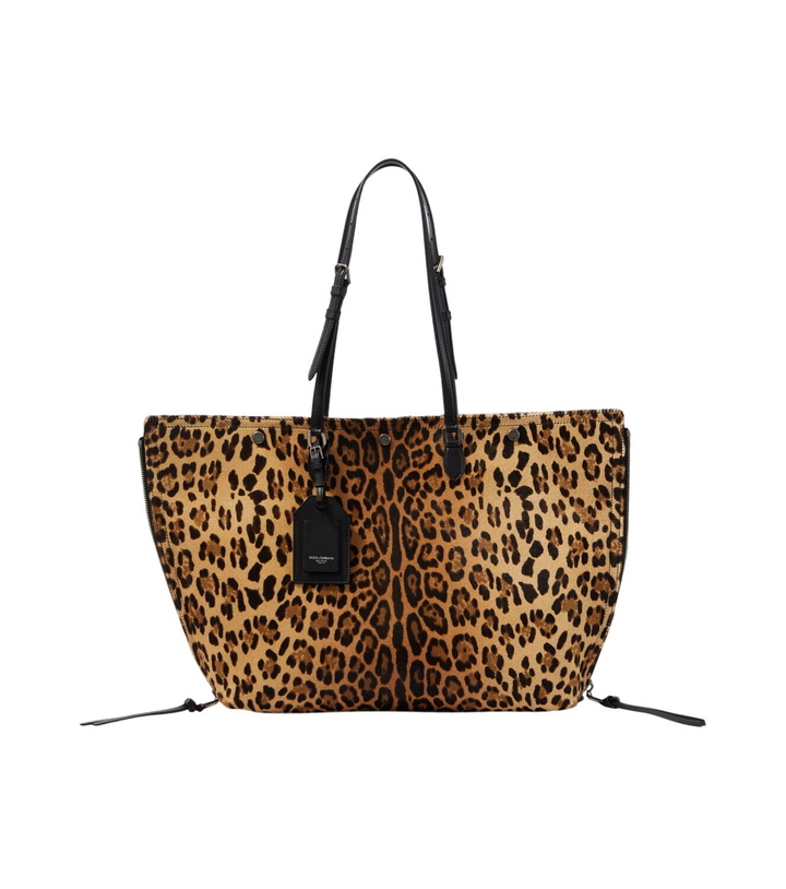 Photo: Dolce&Gabbana Atene leopard-print calf hair tote bag