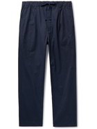 Alex Mill - Pleated Cotton-Blend Drawstring Trousers - Blue