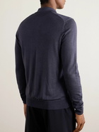 Altea - Slim-Fit Garment-Dyed Wool Polo Shirt - Blue