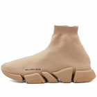 Balenciaga Men's Speed 2.0 Graffiti Runner Sneakers in Beige