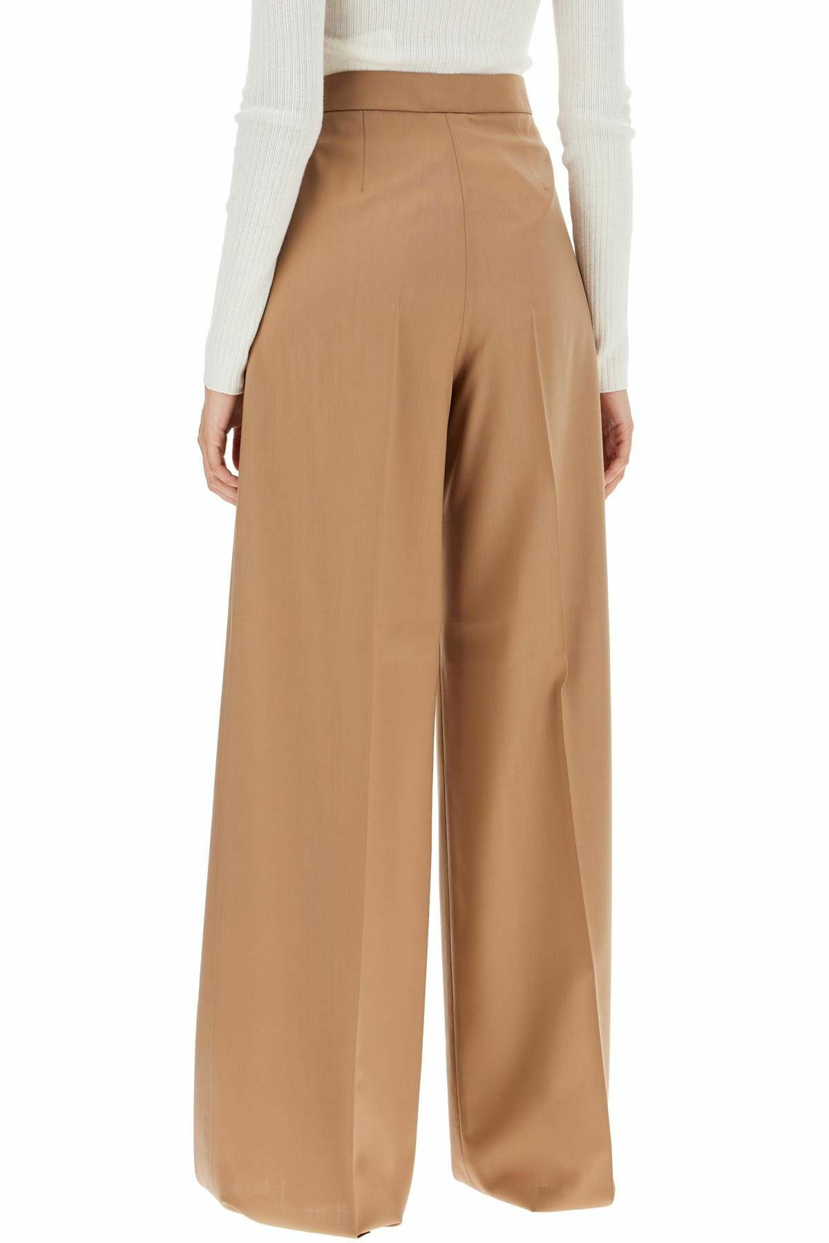 パンツ MAX MARA WIDE BEIGE WOOL TROUSERS Max Mara Zigote Virgin Wool Wide-Leg Pants in Beige | endource