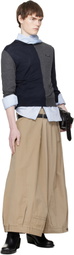 HODAKOVA Navy & Gray Knitted Patch Sweater