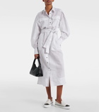 Brunello Cucinelli Striped cotton and silk-blend shirt dress