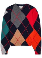 JW Anderson Pringle Argyle Crew-neck Wool Jumper Navy