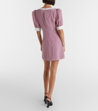 Alessandra Rich Bow-detail polka-dot silk minidress