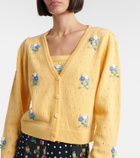 Rixo Merinda embroidered pointelle wool cardigan