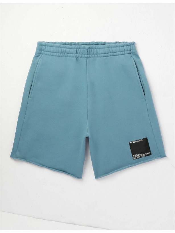 Photo: HAYDENSHAPES - Volume Straight-Leg Logo-Detailed Cotton-Jersey Shorts - Blue