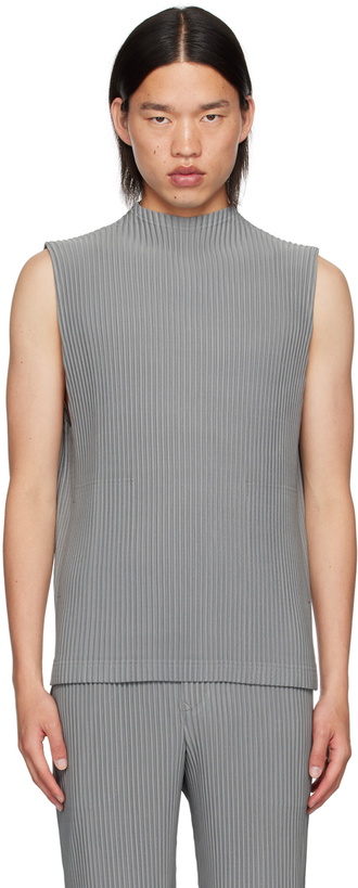 Photo: HOMME PLISSÉ ISSEY MIYAKE Gray Monthly Color May Tank Top