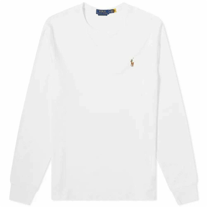 Photo: Polo Ralph Lauren Men's Long Sleeve Cotton Custom T-Shirt in White