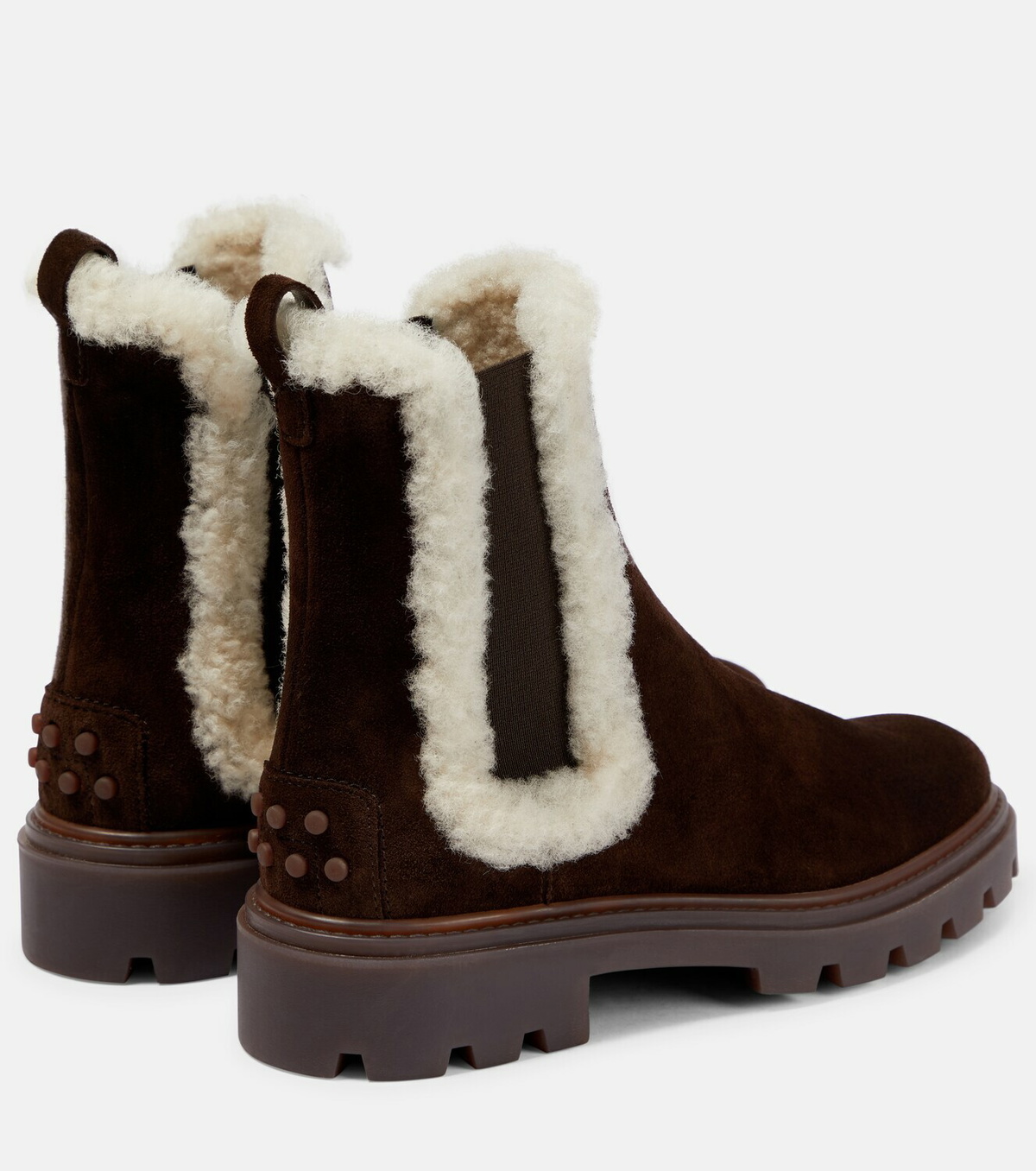Tod's - Shearling-trimmed suede Chelsea boots
