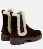 Tod's - Shearling-trimmed suede Chelsea boots