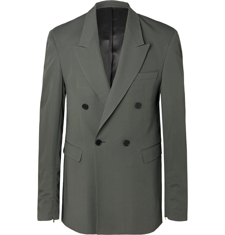 Photo: CMMN SWDN - Sage Ellis Double-Breasted Wool-Twill Suit Jacket - Green