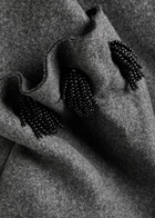 Akyn Zaria Bead-embellished Belted Wool Coat Grey