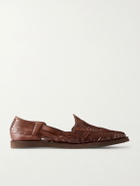 Yuketen - Alejandro Woven Leather Huarache Sandals - Brown