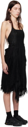 HYEIN SEO Black Fringed Crescent Midi Dress