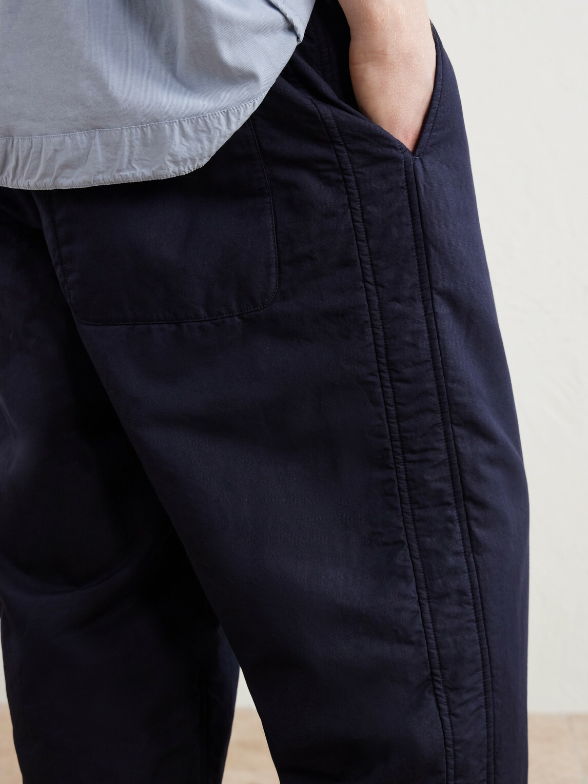Casey Casey - Snow Tapered Cotton and Linen-Blend Trousers - Blue
