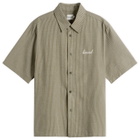 Bound Men's Gingham Cropped Shirt in Olive