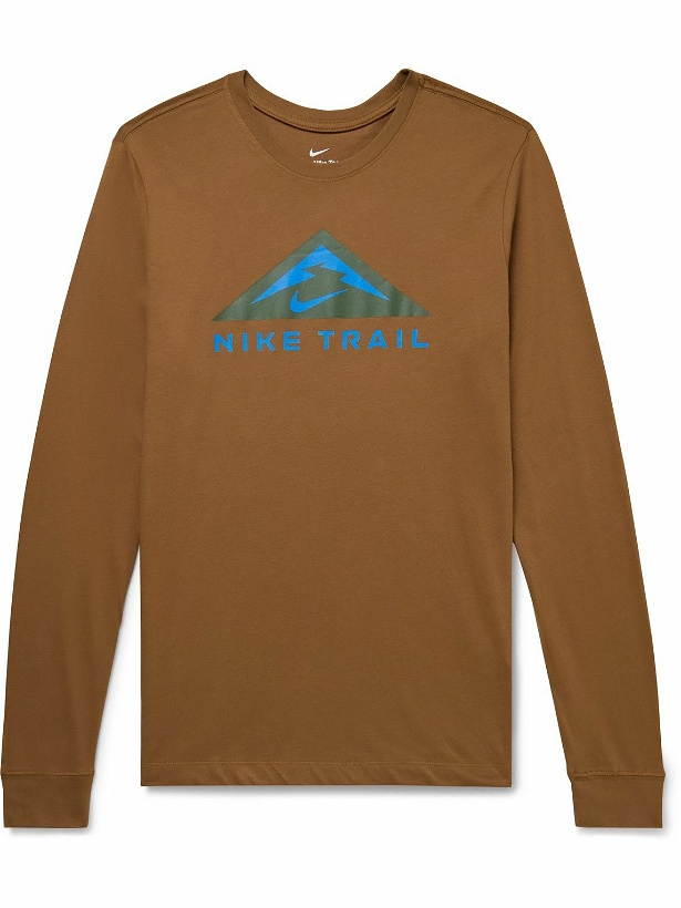 Photo: Nike Running - Trail Logo-Print Dri-FIT Running Top - Brown