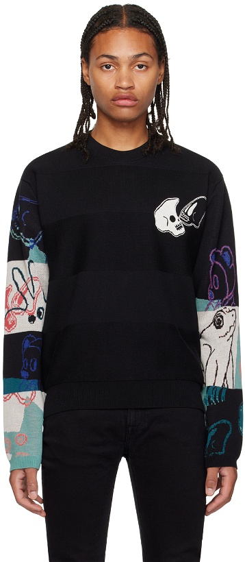 Photo: PS by Paul Smith Black Embroidered Sweater
