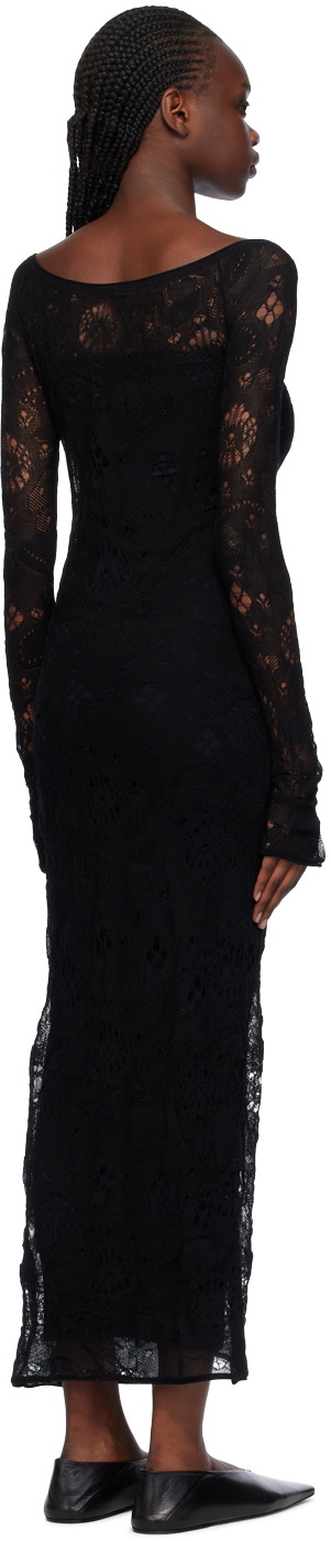 Olēnich Black V-Neck Maxi Dress
