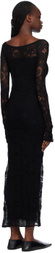 Olēnich Black V-Neck Maxi Dress
