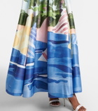 Leo Lin Printed pleated maxi skirt
