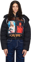 JW Anderson Black 'Carrie' Poster Puffer Jacket