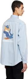 Maison Kitsuné Blue Dressed Fox Print Shirt