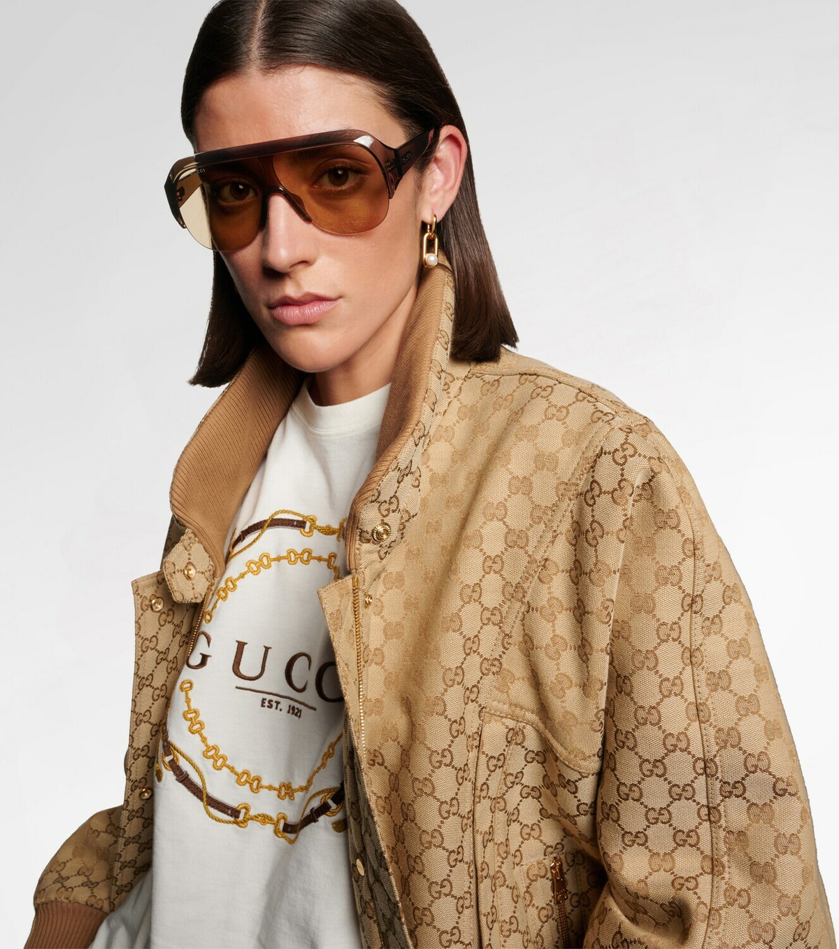 Gucci Logo shield sunglasses
