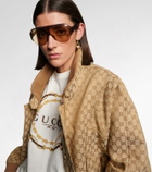 Gucci Logo shield sunglasses