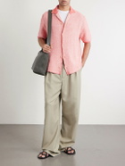 Inis Meáin - Tonnta Camp-Collar Linen, Cotton and Cashmere-Blend Shirt - Orange