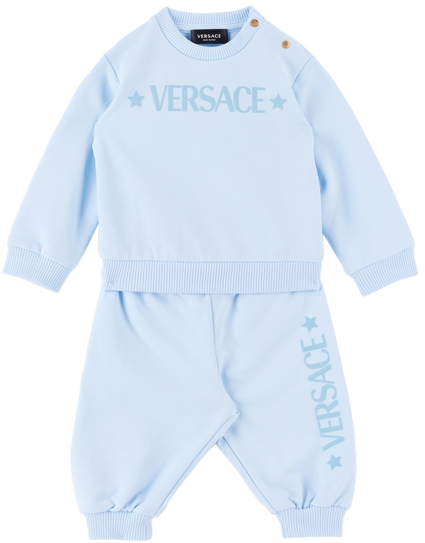 Versace Baby Blue Flocked Sweatsuit Versace