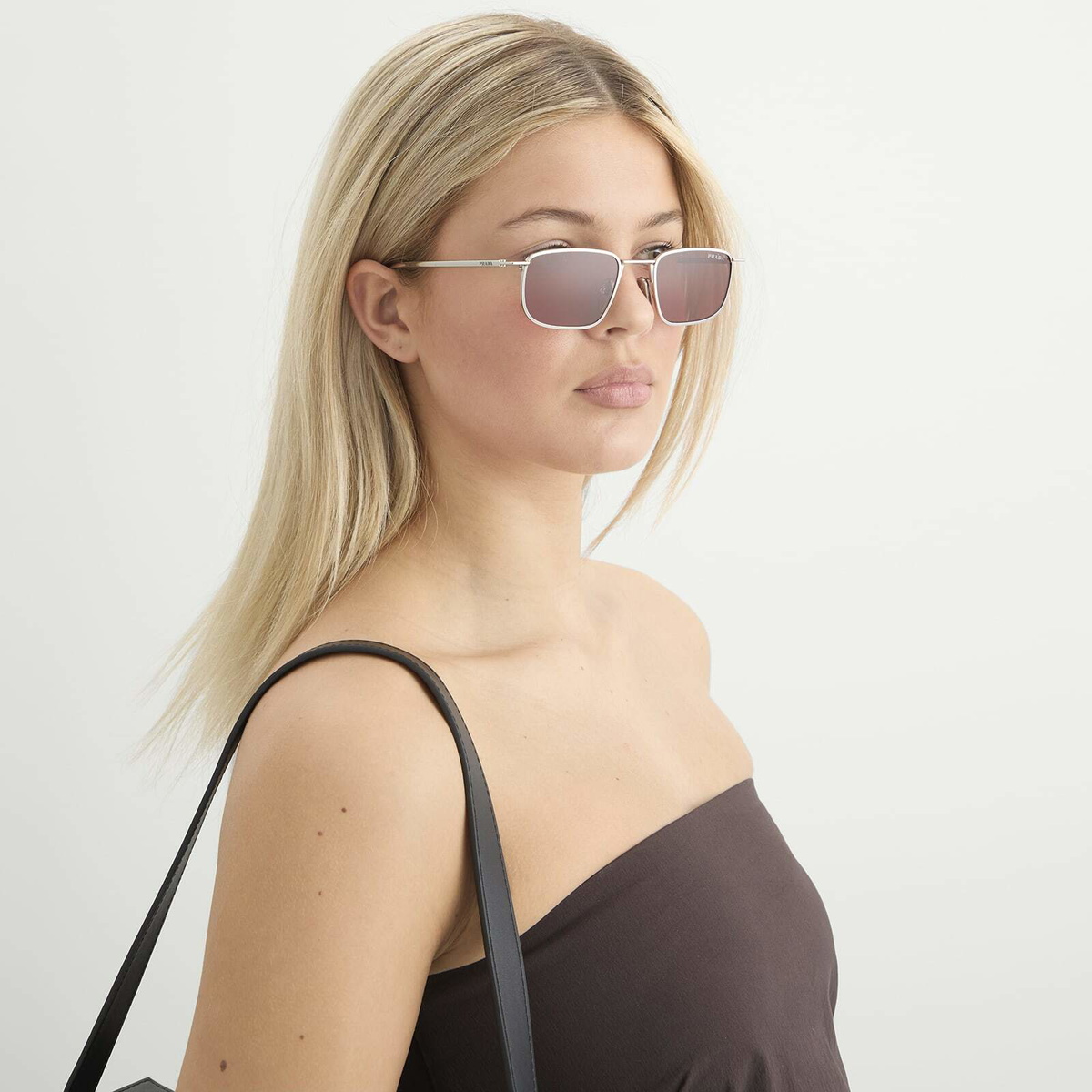 Prada Eyewear D52S Sunglasses in Silver/Bordeaux 