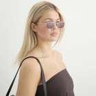 Prada Eyewear D52S Sunglasses in Silver/Bordeaux 