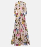 Carolina Herrera Floral linen and silk gown