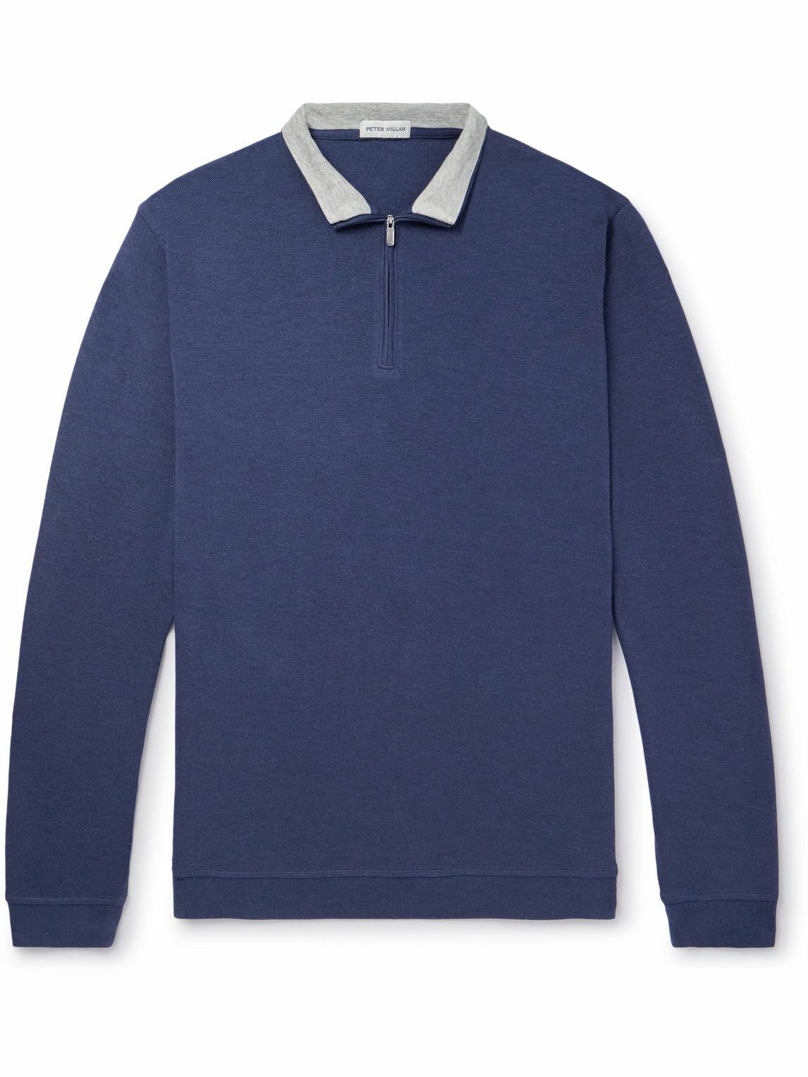 Peter Millar - Crown Cotton-Blend Jersey Half-Zip Sweatshirt - Blue