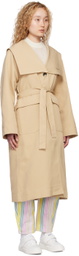 GANNI Khaki Oversized Trench Coat