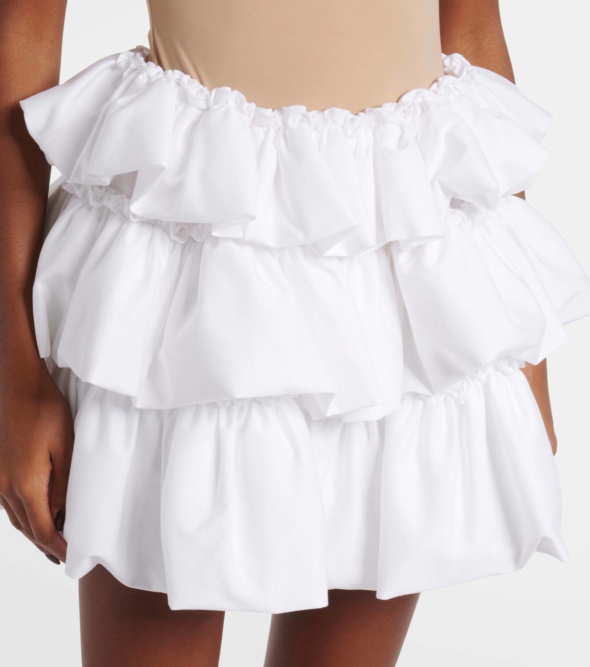 Noir Kei Ninomiya Tiered cotton miniskirt