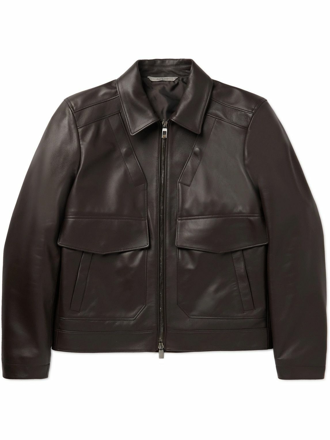 Canali - Leather Jacket - Brown Canali