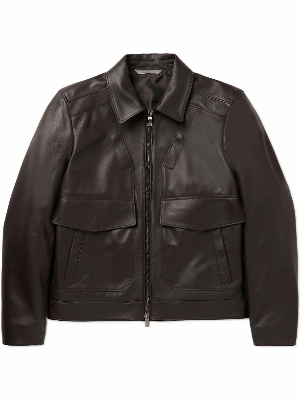 Photo: Canali - Leather Jacket - Brown