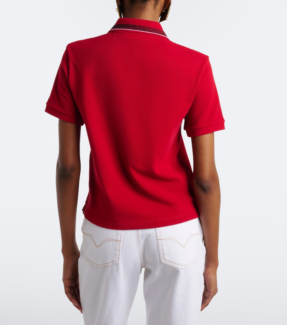 Versace Greca cotton piqué polo shirt