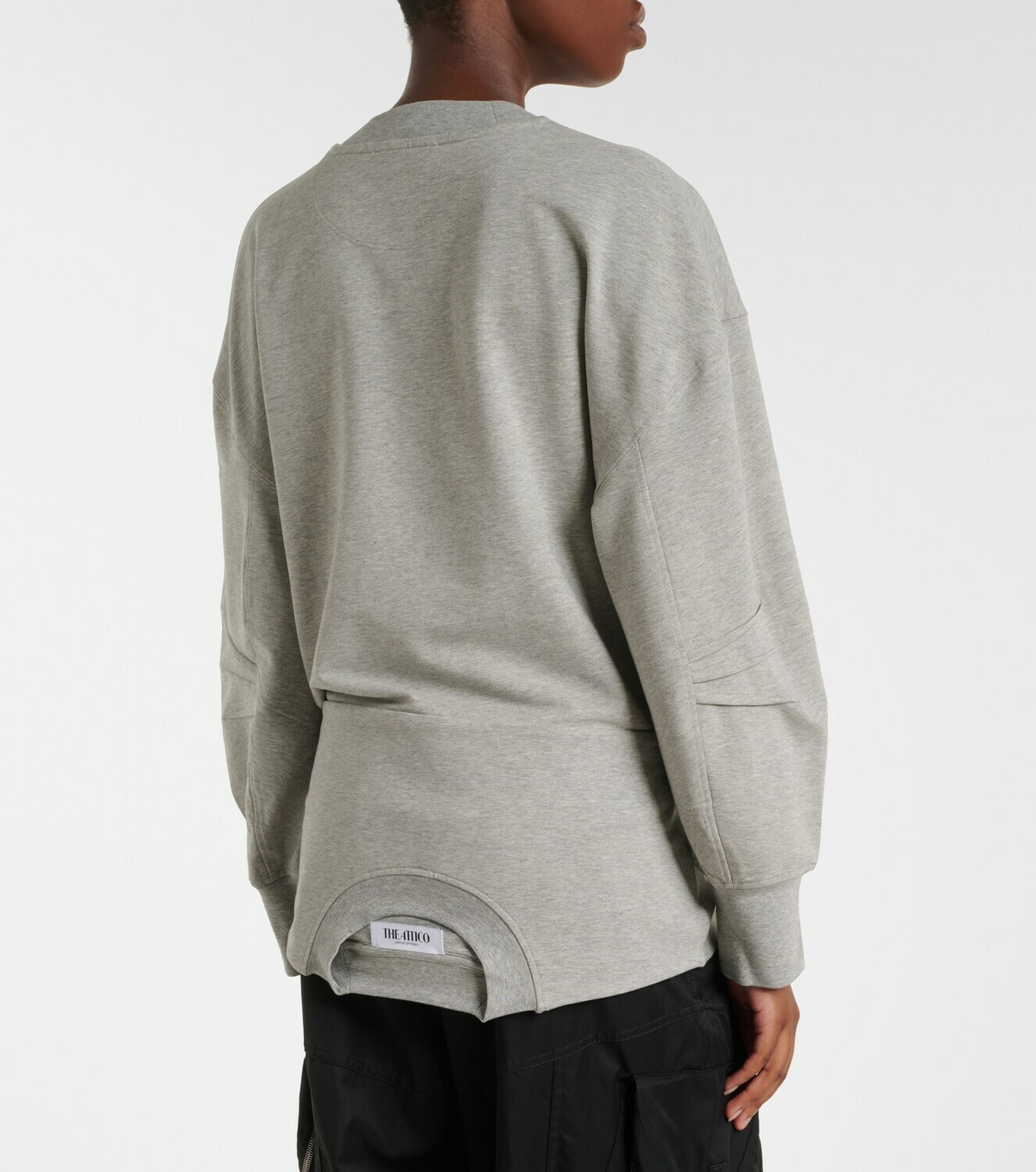 The Attico Oversized draped cotton-blend sweatshirt