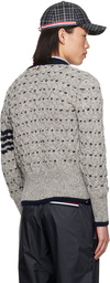 Thom Browne Gray Classic 4-Bar Cardigan