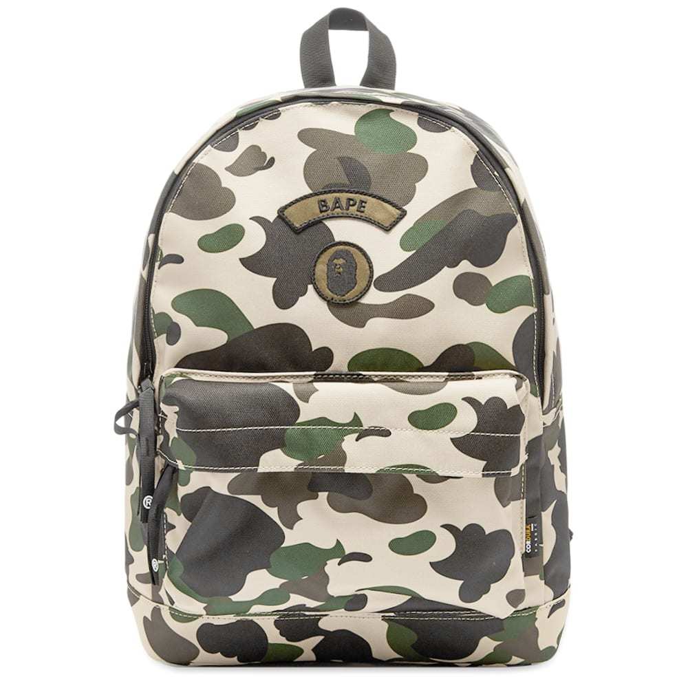 A Bathing Ape Green Layered Line Camo Shark Backpack in Black for